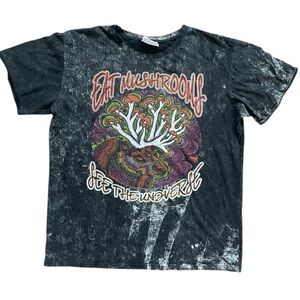 No Time "Eat Mushrooms See the Universe" Grey T-shirt XL 420 Beach Festival boho